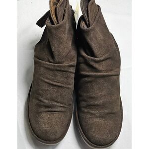 FLY LONDON YAMA Suede Wedge Ankle‎ Boots Brown Womens Size 35/US 5 New